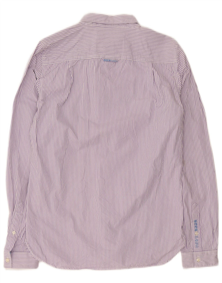 Superdry Herren-Hemd aus mittelvioletter Nadelstreifen-Baumwolle