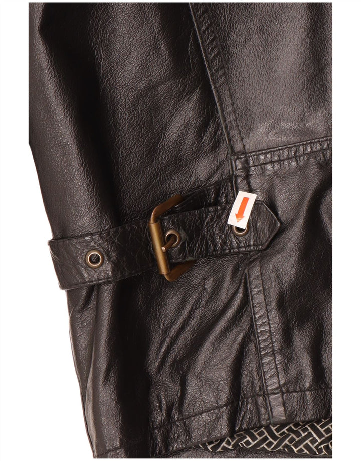 Vintage Herren Lederjacke UK 40 Großes schwarzes Leder