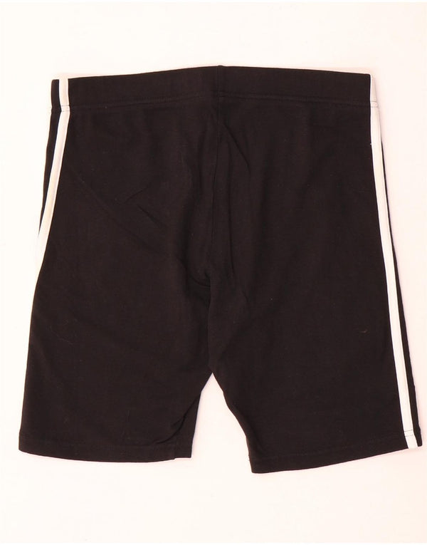 Adidas Damen Sportshorts UK 12/14 Medium Schwarz Baumwolle