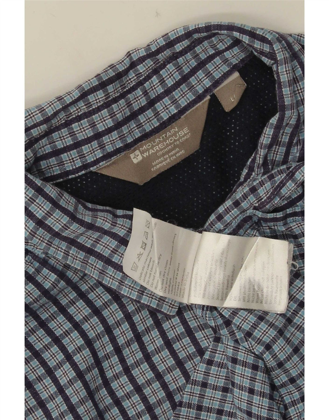 Mountain Warehouse Herren-Kurzarmhemd, groß, marineblau, kariert, Baumwolle