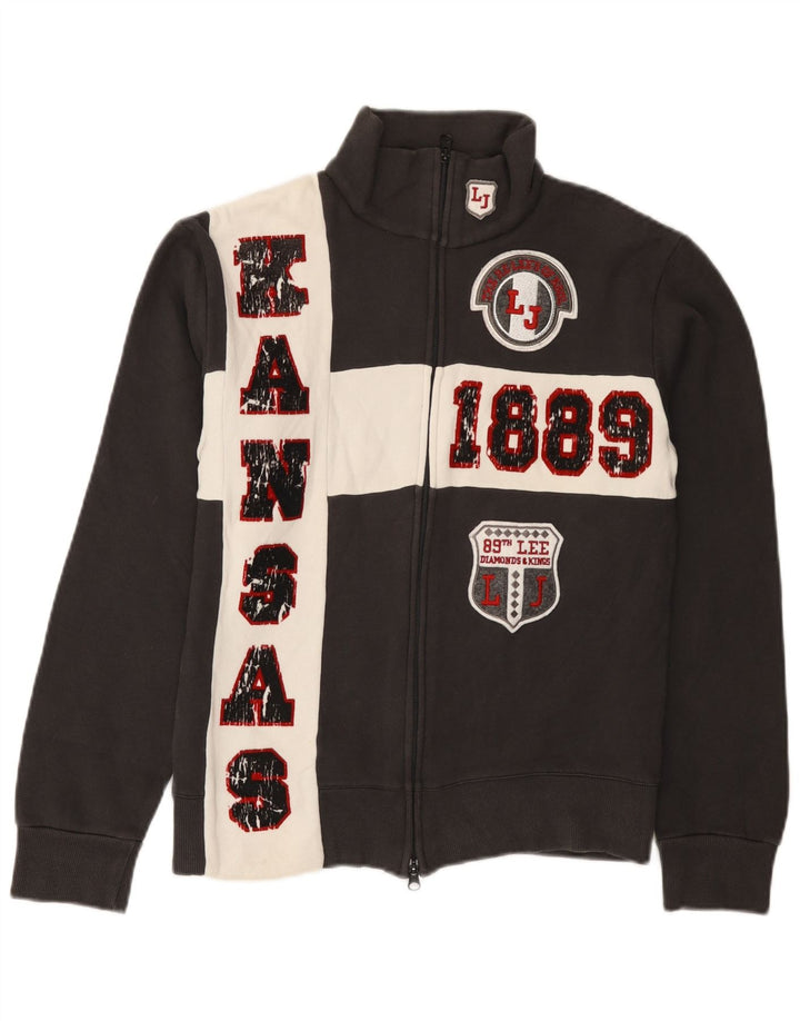 Lee Womens Kansas Trainingsanzug-Oberteiljacke UK 12 Mittelgrauer Farbblock