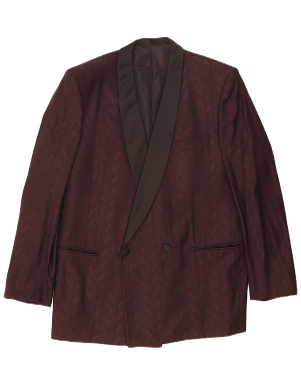 Francesco Smalto Herren Blazer Jacke IT 52 XL Maroon Herringbone