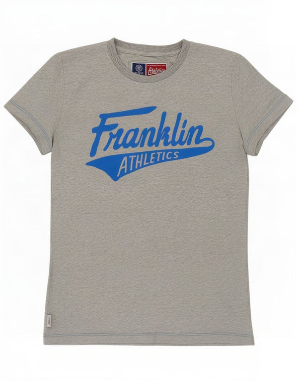 Franklin Marshall Grafik-T-Shirt für Damen, UK 10, Größe S, grau meliert