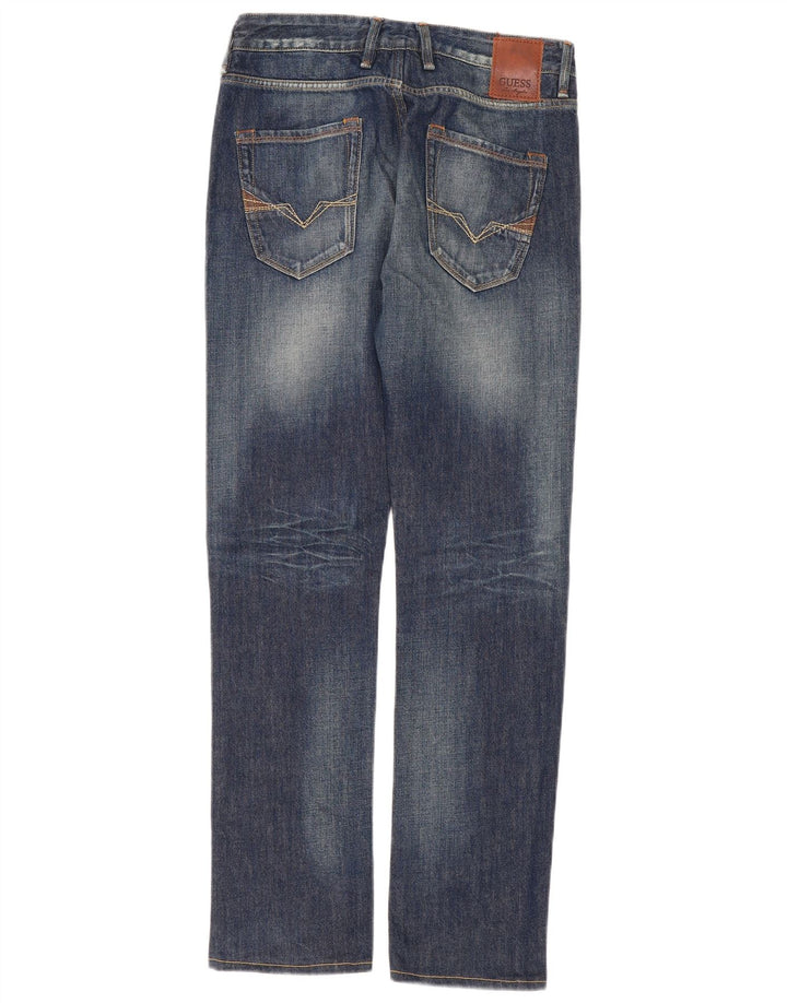 Guess Damen Straight Jeans W30 L33 Marineblaue Baumwolle