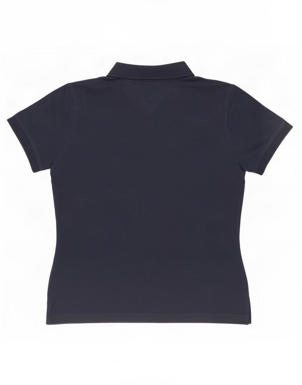 Tommy Hilfiger Damen Poloshirt UK 14 Large Marineblau Baumwolle