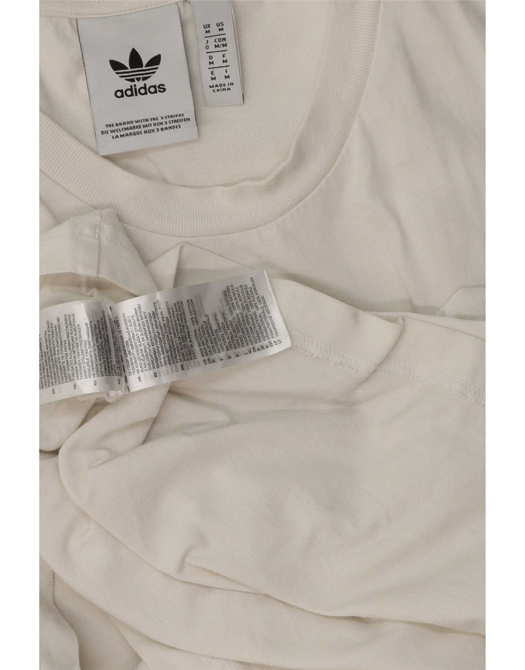 Adidas Herren Grafik-T-Shirt-Oberteil aus mittelweißer Baumwolle