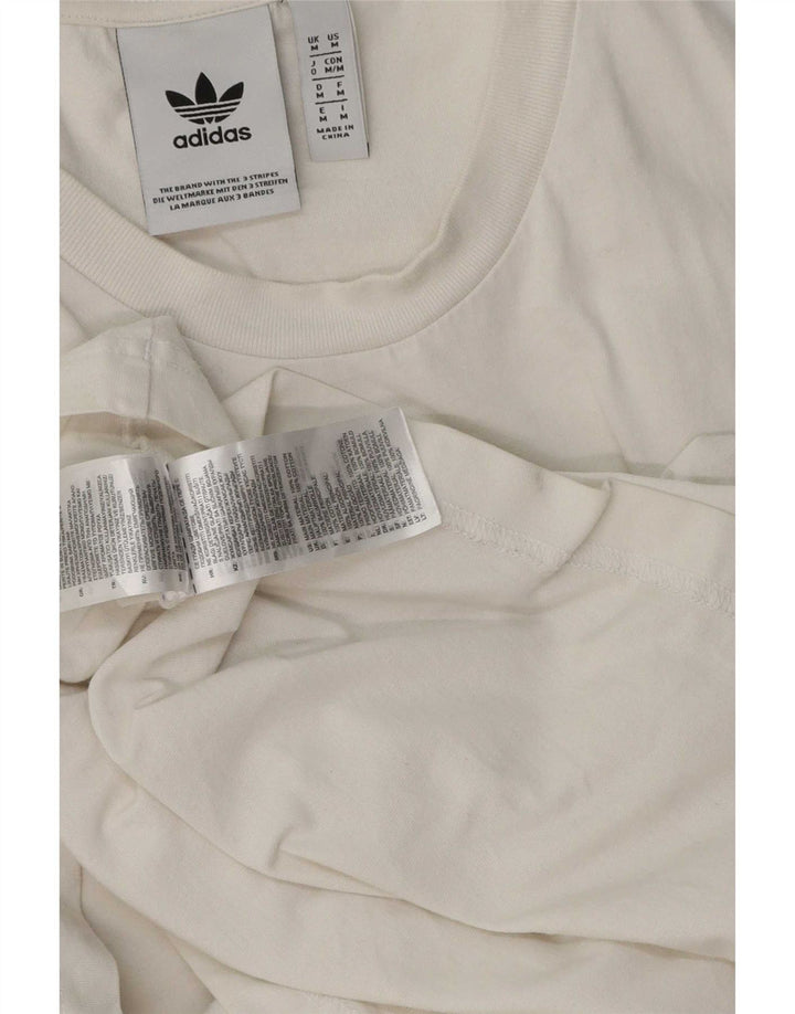 Adidas Herren Grafik-T-Shirt-Oberteil aus mittelweißer Baumwolle