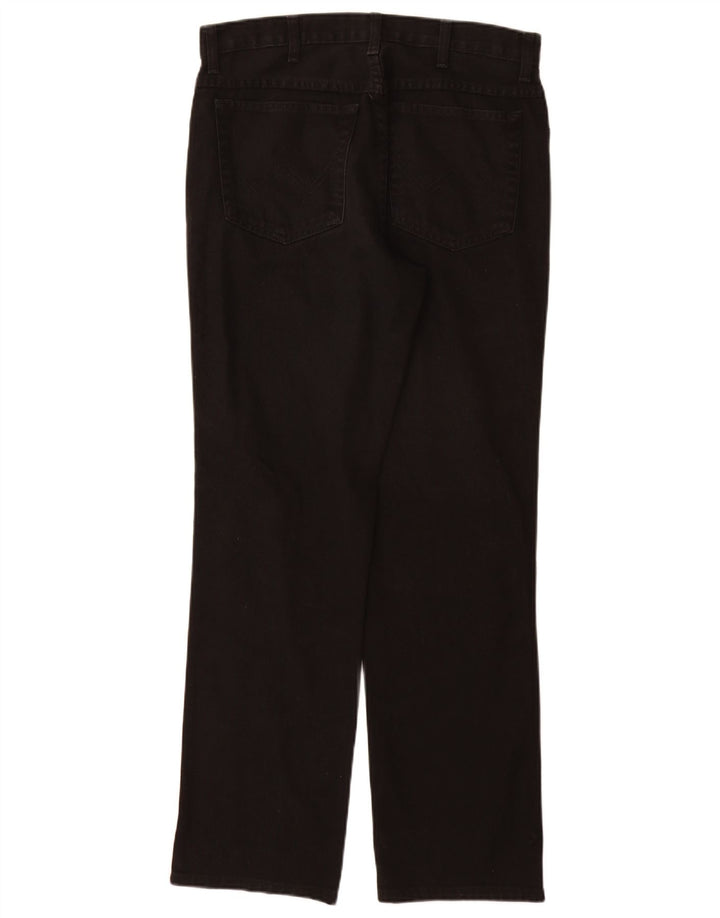 WRANGLER Herren Texas Straight Jeans W34 L32 Schwarze Baumwolle