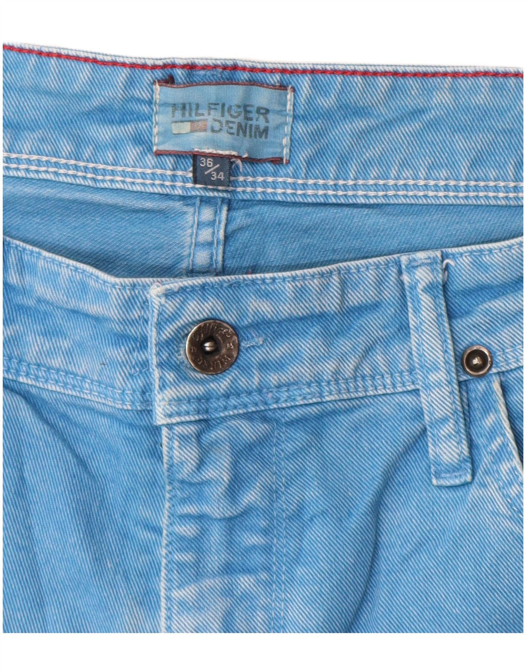 Tommy Hilfiger Herren Straight Jeans W36 L30 Blaue Baumwolle