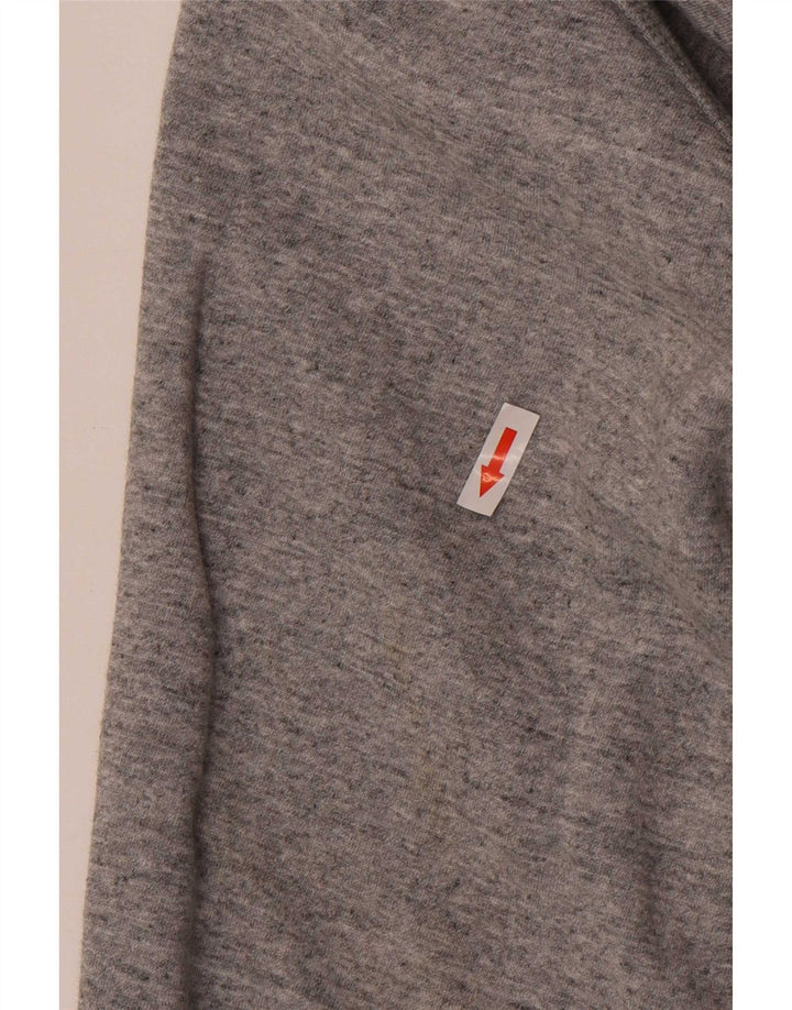Jack Wills Herren-Kapuzenpullover mit Reißverschluss, mittelgrau gesprenkelte Baumwolle