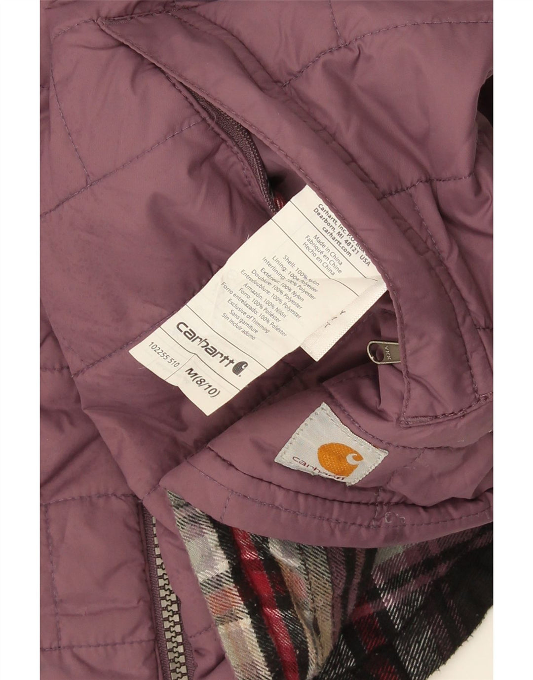 CARHARTT Gepolsterte Damenweste US 8/10 Mittelviolettes Nylon