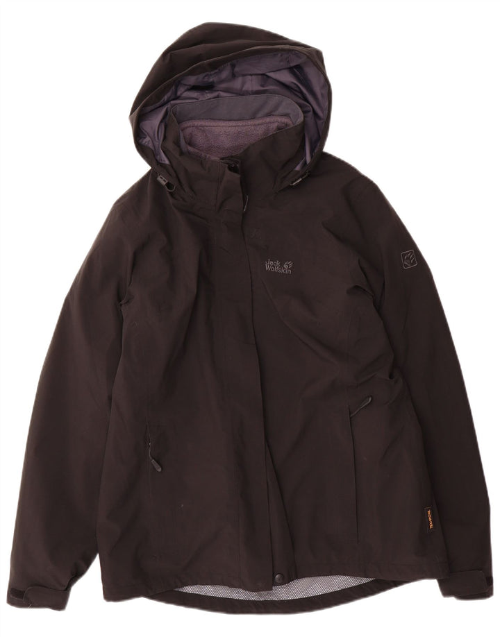Jack Wolfskin Damen Kapuzen-Windbreakerjacke UK 10/12 Medium Schwarz