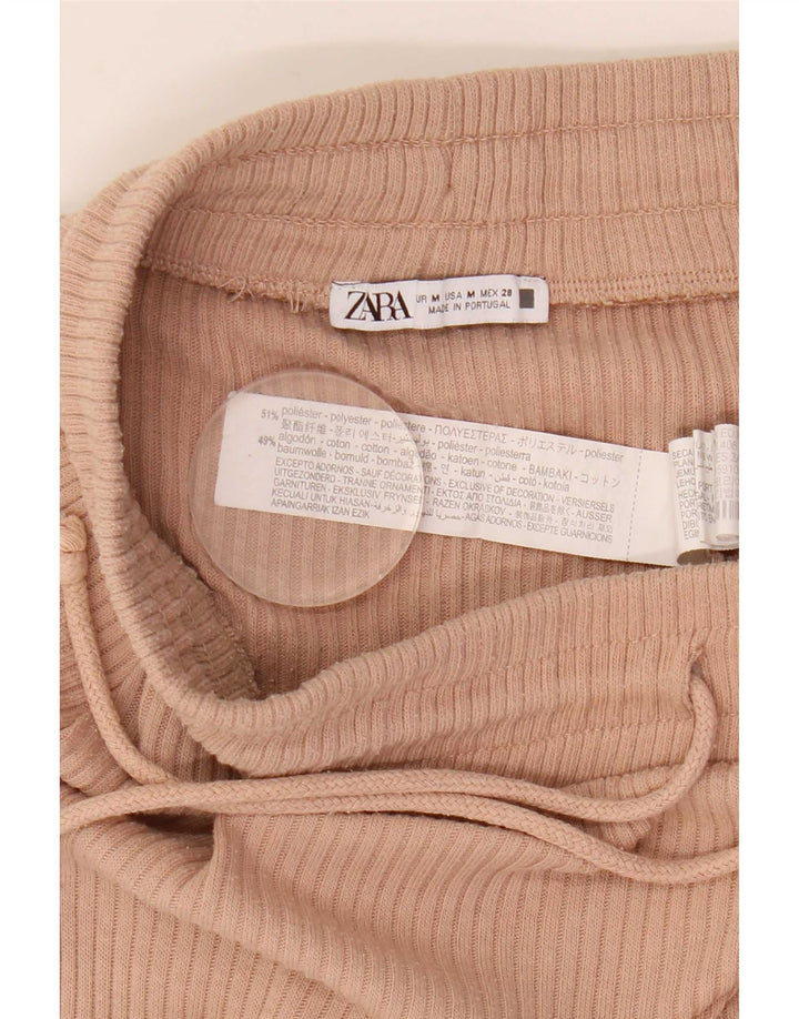 Zara Damen Midirock mit hoher Taille, mittelgroß, W28, rosa Polyester