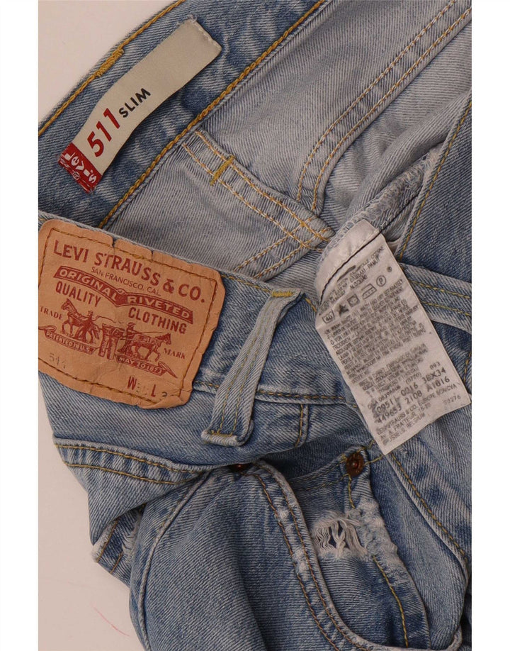 Levi's Herren 511 Distressed Slim Jeans W38 L34 Blaue Baumwolle