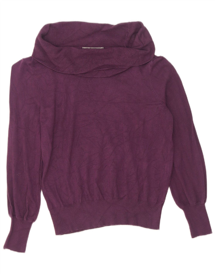 Marks & Spencer Rollkragenpullover für Damen, UK 14, mittelviolette Viskose