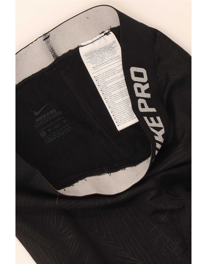 Nike Womens Graphic Leggings UK 4 XS Schwarzes geometrisches Polyester