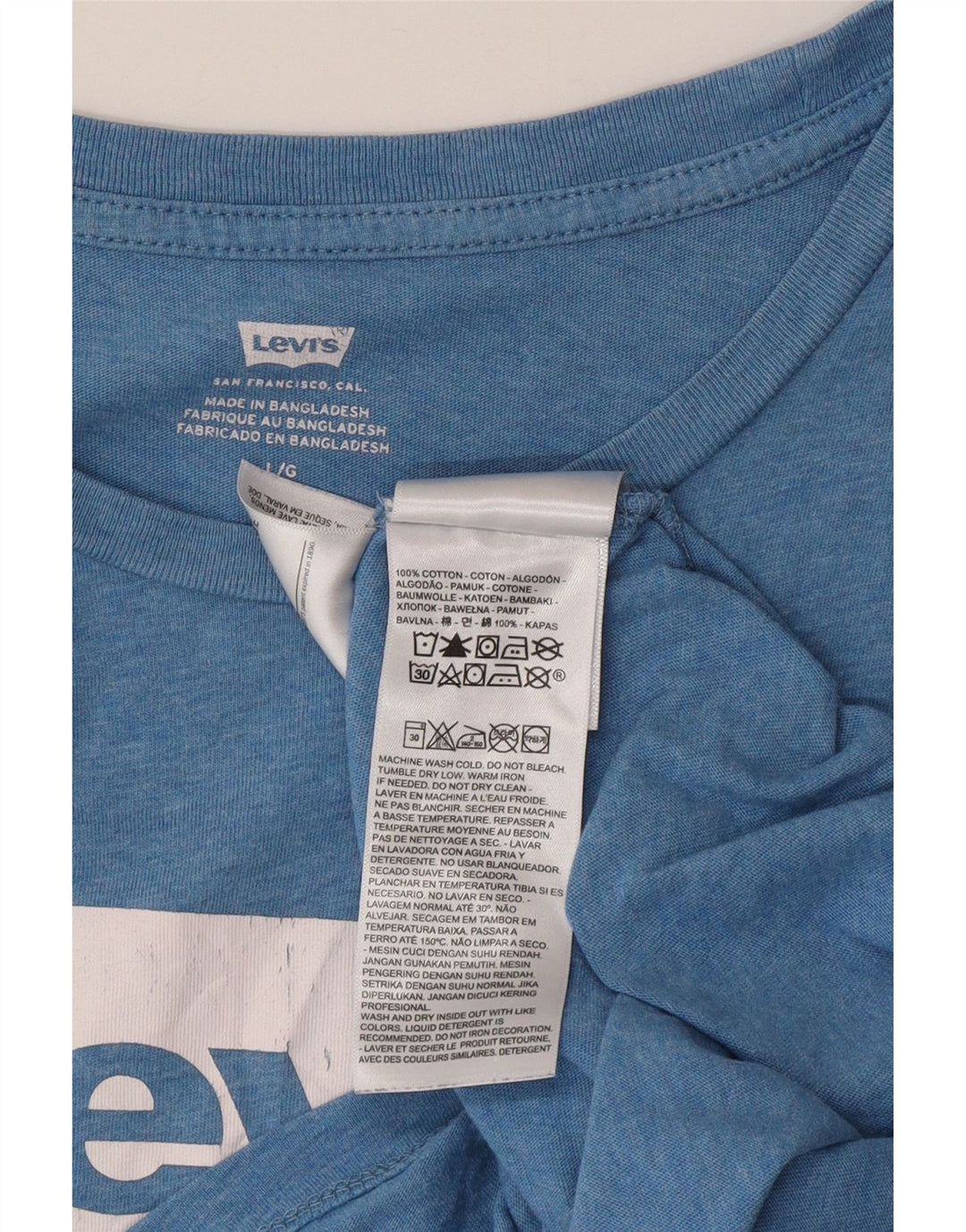 Levi's Herren-T-Shirt mit Grafik, Größe L, aus blauer Baumwolle