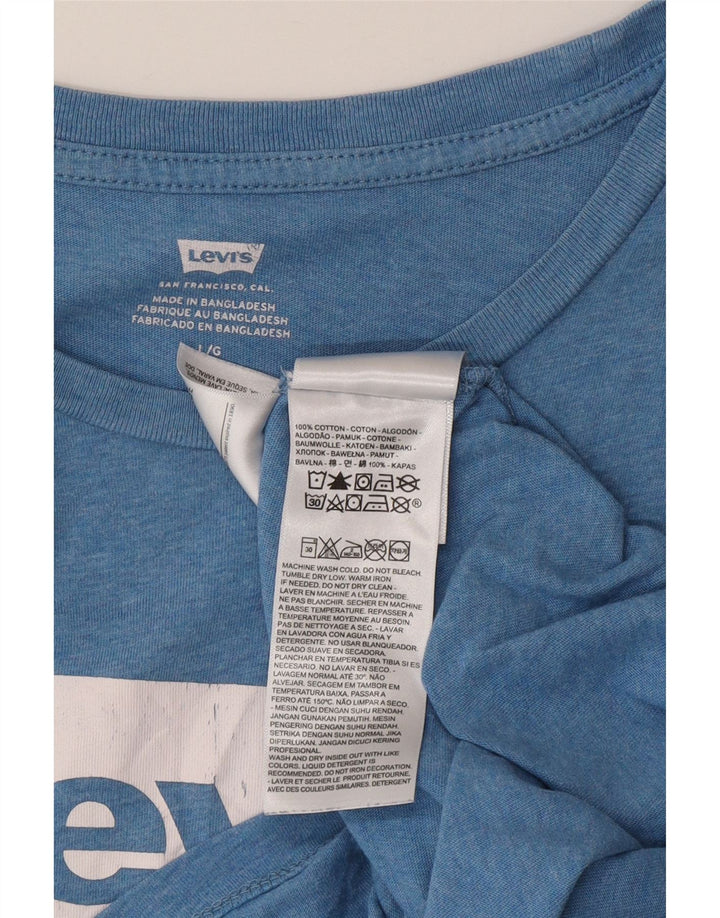 Levi's Herren-T-Shirt mit Grafik, Größe L, aus blauer Baumwolle