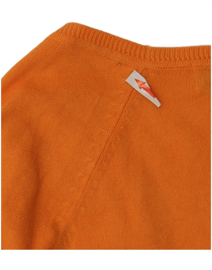 Zara Damen-Cardigan-Pullover UK 10 Small Orange Baumwolle