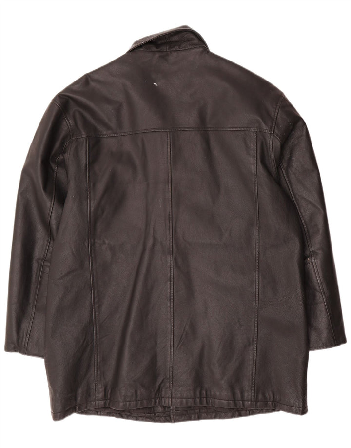 Angelo Litrico Herren Lederjacke UK 42 XL Schwarzes Leder
