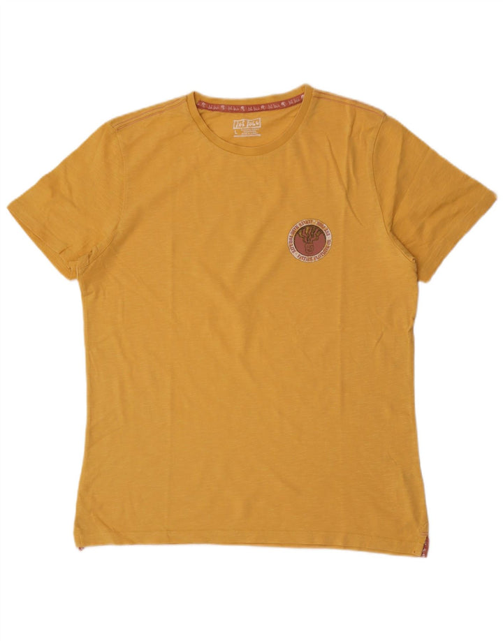 Fat Face Herren-T-Shirt mit Grafik, Größe L, Gelb, Baumwolle