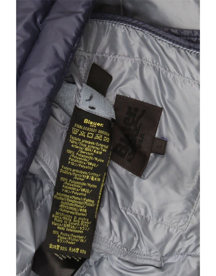 Blauer Wattierte Damenjacke mit Kapuze, UK 16, Größe L, marineblau, Polyamid