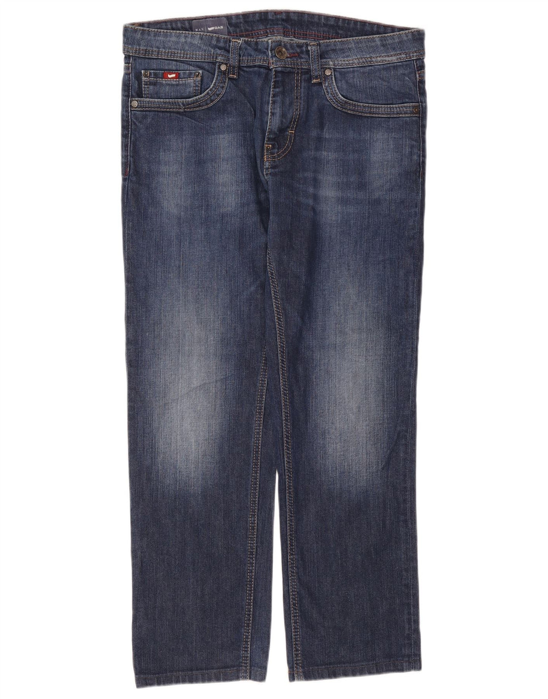Gas Herren Straight Jeans W32 L28 Marineblau Baumwolle