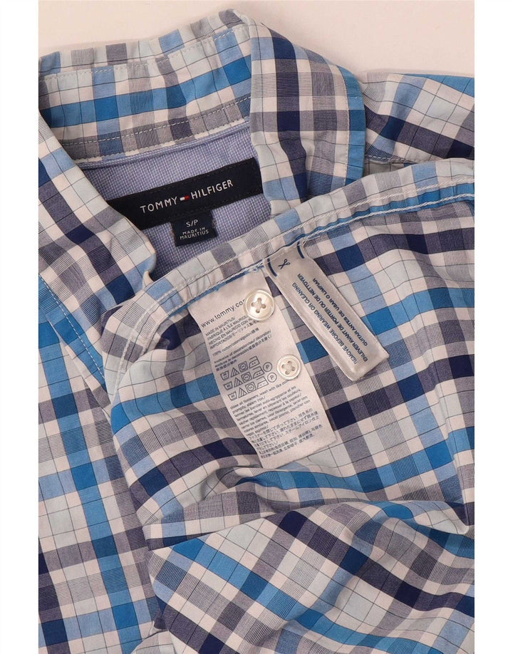 Tommy Hilfiger Herrenhemd, klein, blau kariert, Baumwolle