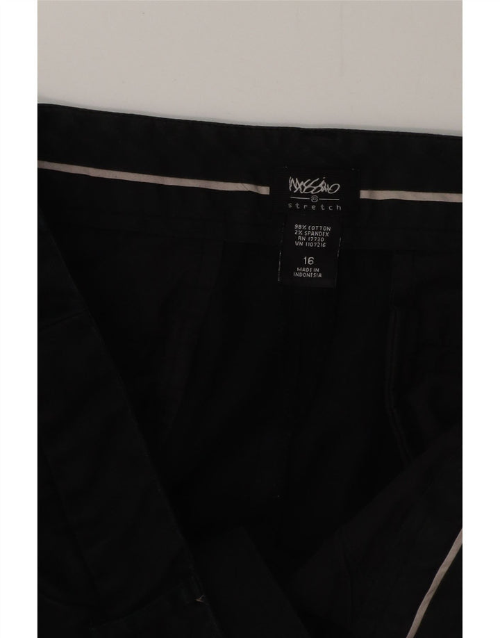 MOSSIMO Damen Bootcut Freizeithose US 16 2XL W38 L32 Schwarze Baumwolle