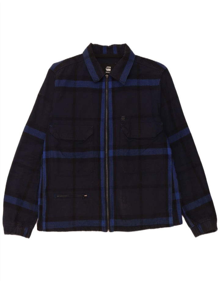 G-Star Herren-Utility-Jacke, UK 40, groß, marineblau, kariert, Baumwolle