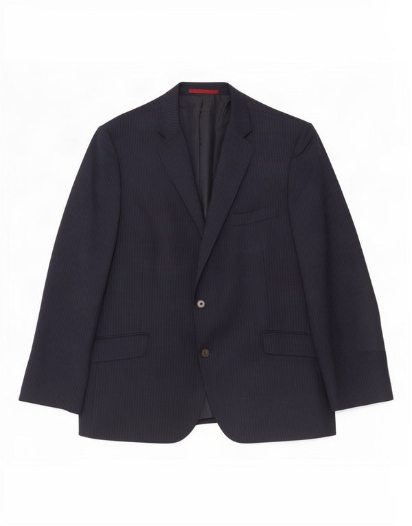 Marks & Spencer Herren-Blazer mit 2 Knöpfen, UK 44, XL, Marineblau, Nadelstreifen