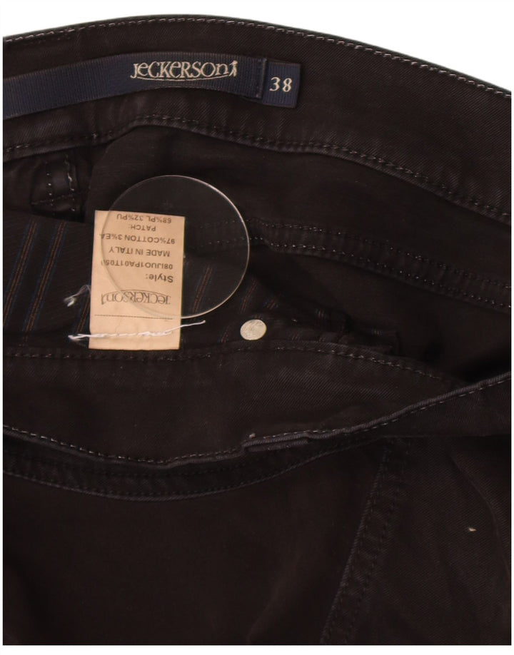 Jeckerson Herren Straight Jeans W38 L30 Schwarze Baumwolle