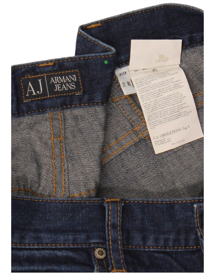 ARMANI Herren Straight Jeans W32 L32 Marineblaue Baumwolle