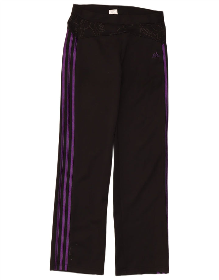 Adidas Damen Graphic Leggings UK 14 Large Schwarz Polyester