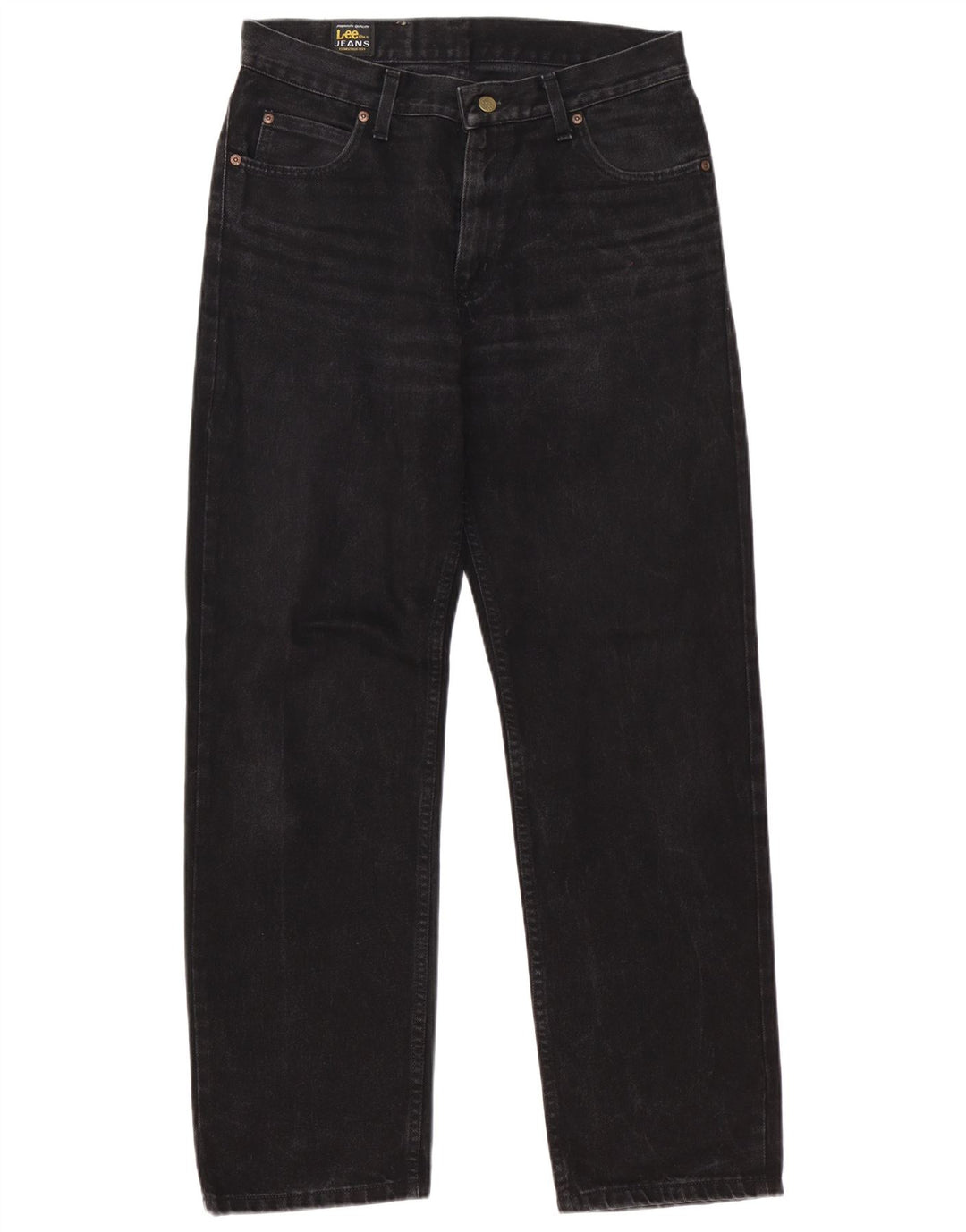 Lee Herren Brooklyn Straight Jeans W32 L32 Schwarze Baumwolle