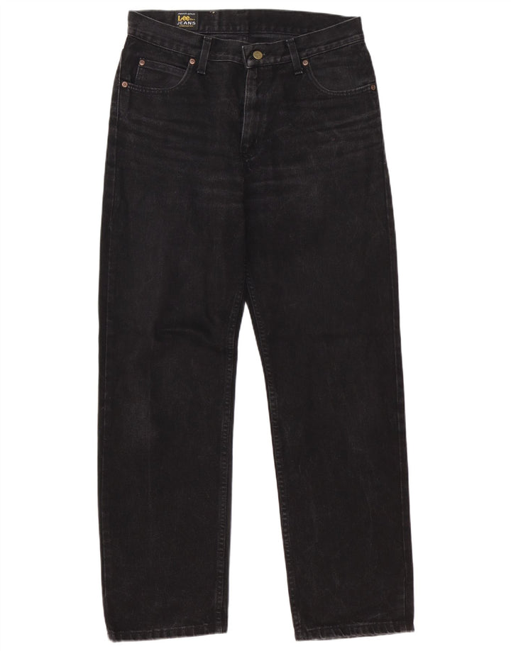 Lee Herren Brooklyn Straight Jeans W32 L32 Schwarze Baumwolle