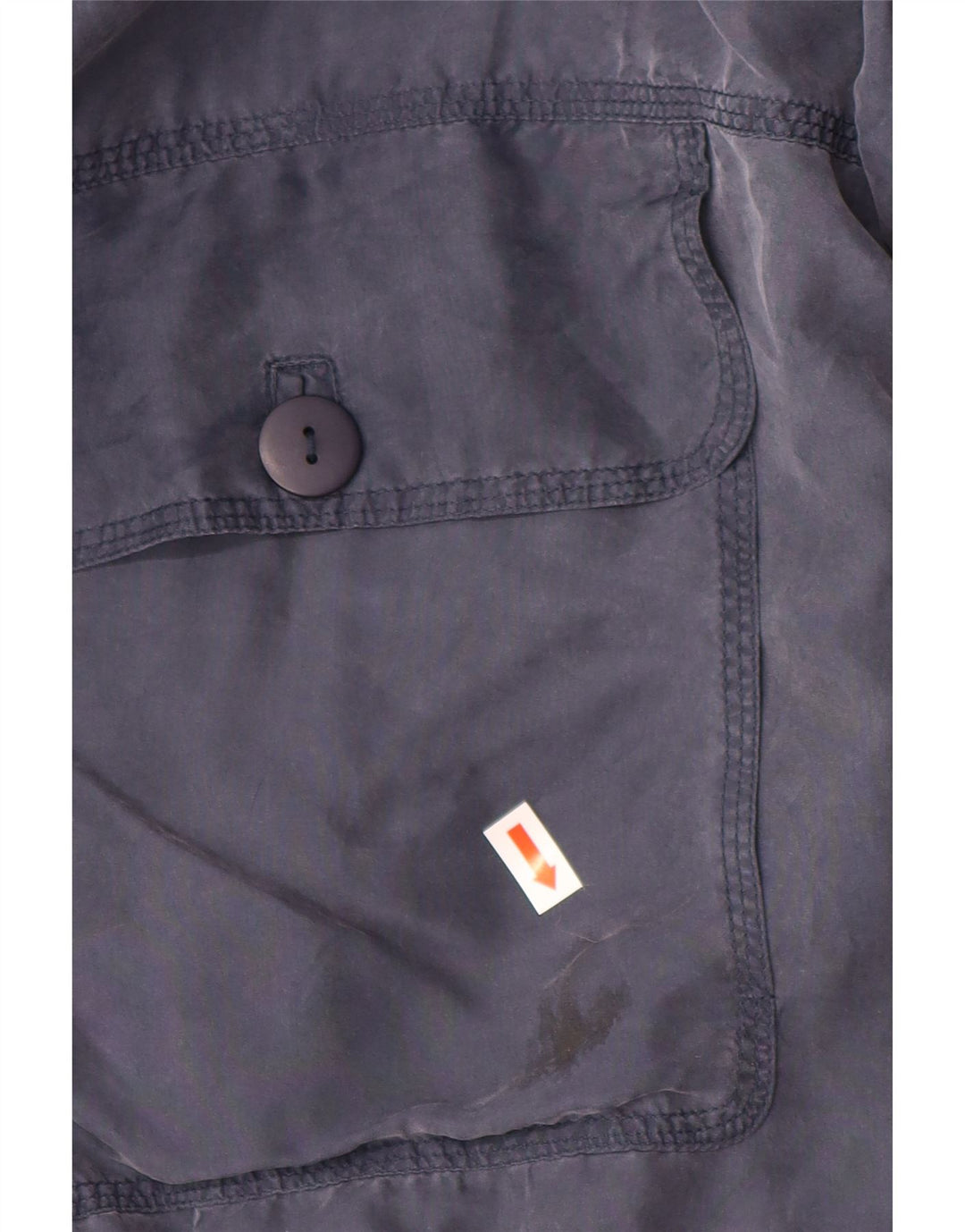 VINTAGE Herren Bomberjacke IT 48 Medium Navy Blue Silk