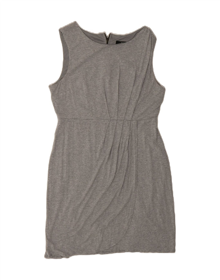 MOSSIMO Womens Sleeveless Sheath Dress UK 14 Large Grey Rayon Vintage Mossimo and Second-Hand Mossimo from Messina Hembry 