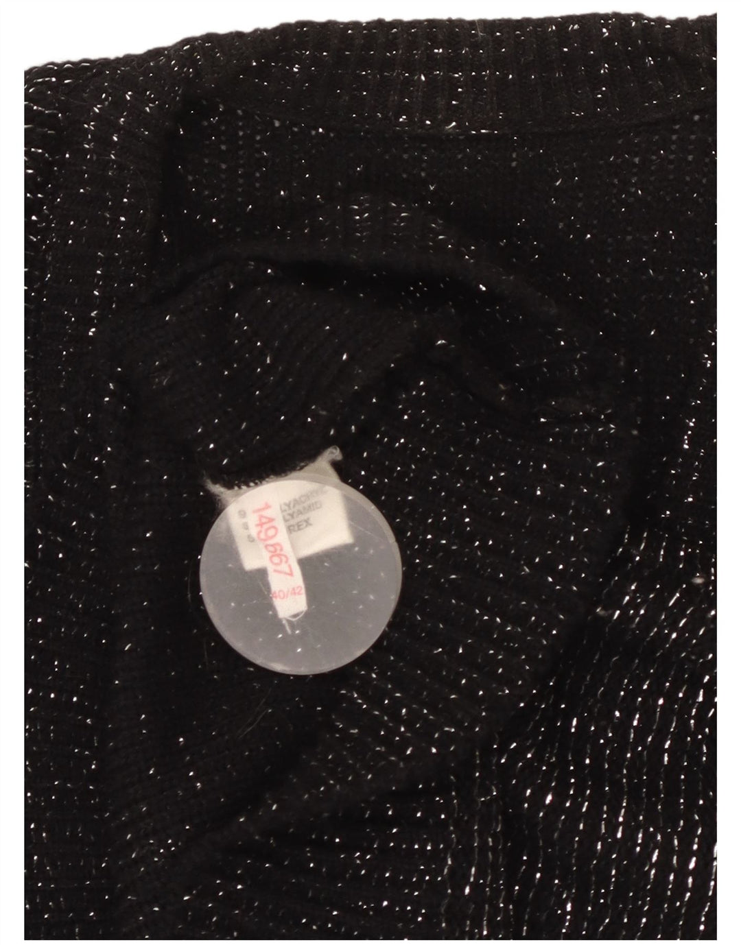 VINTAGE Damen Weste Tank Top EU 40/42 Medium Schwarz geflecktes Acryl