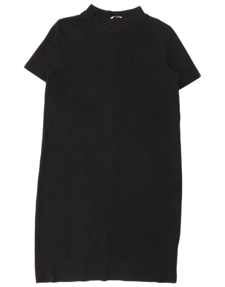 Zara Damen Trafaluc Etuikleid UK 14 Mittelschwarze Baumwolle