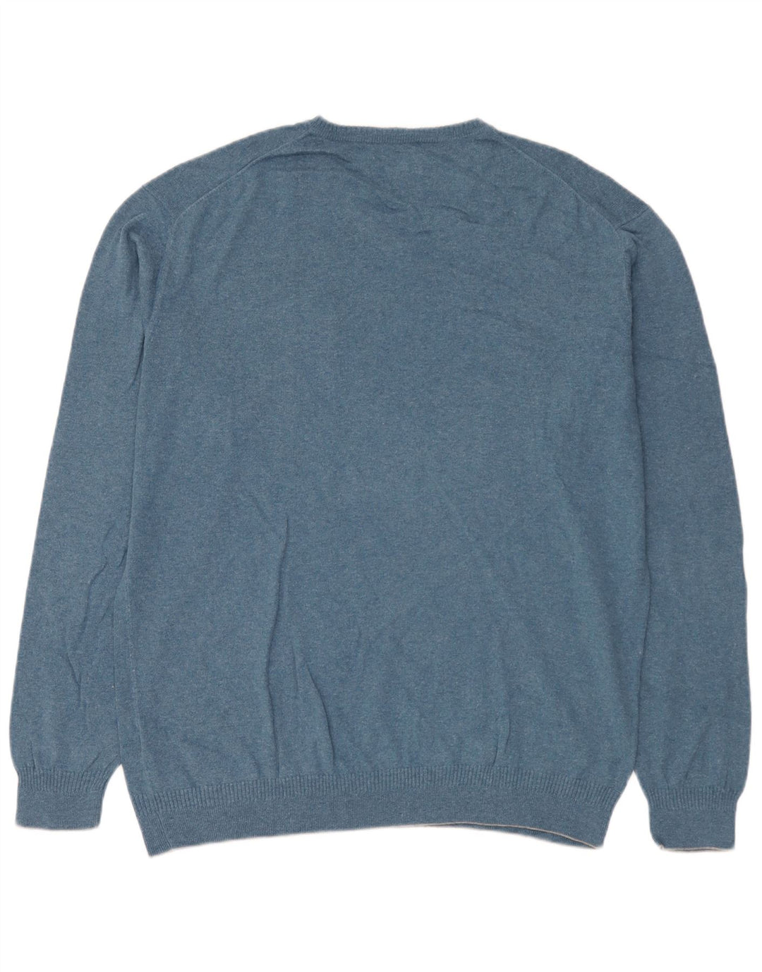 Marlboro Classics Herren-Pullover mit V-Ausschnitt, 3XL, blaue Baumwolle