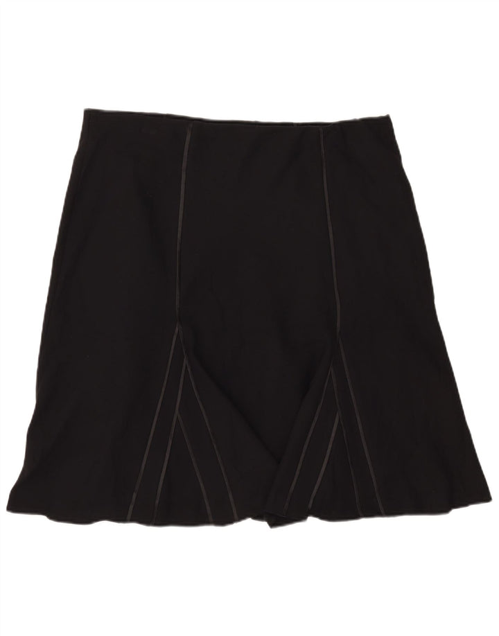 Marks & Spencer Damen A-Linienrock UK 18 XL W40 Schwarz Polyester
