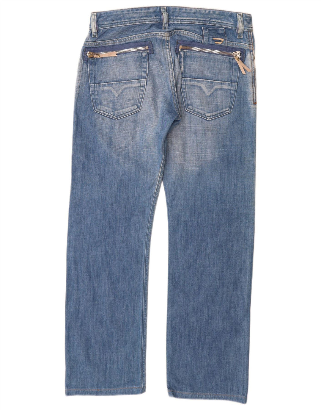 Diesel Damen Distressed Straight Jeans W30 L29 Blaue Baumwolle