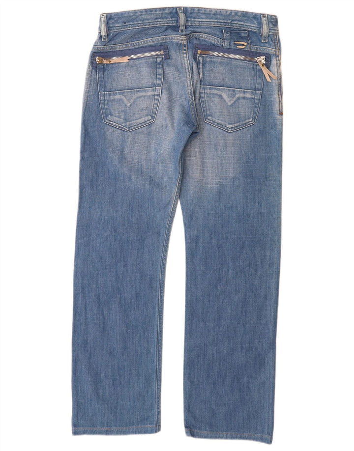 Diesel Damen Distressed Straight Jeans W30 L29 Blaue Baumwolle