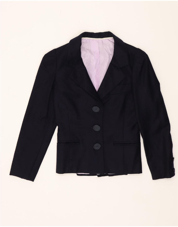 Vintage Damen 3-Knopf-Blazerjacke UK 4 XS Marineblau
