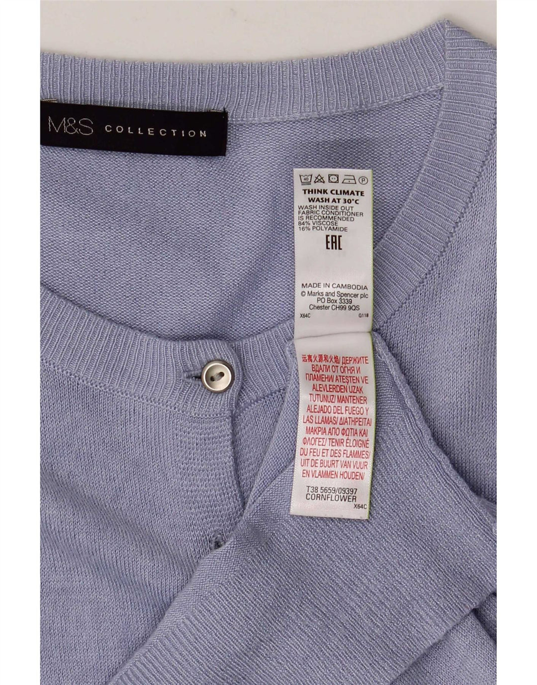 Marks & Spencer Damen-Cardigan-Pullover UK 14 Große blaue Viskose