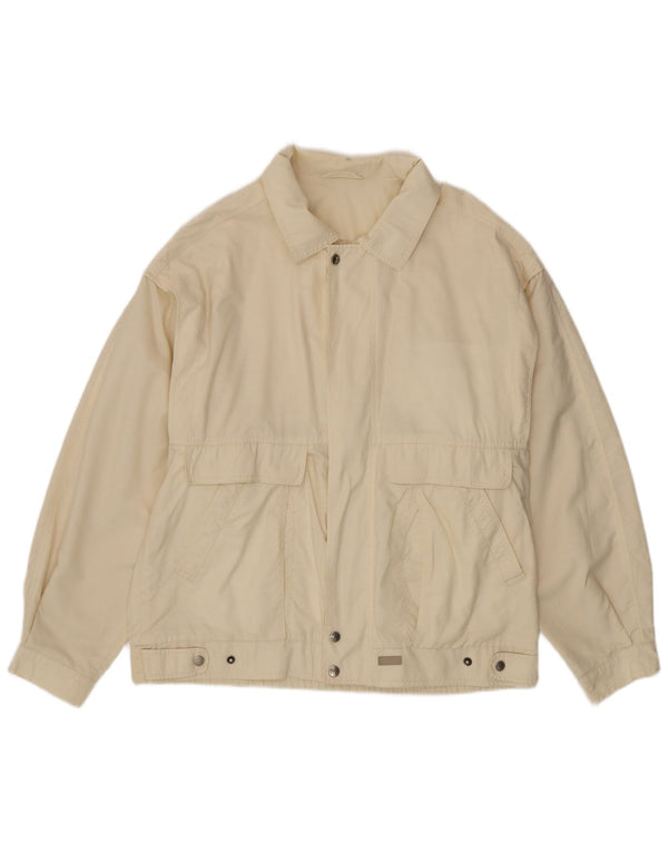 Melka Mens Bomber Jacket EU 50 Large Off White Cotton