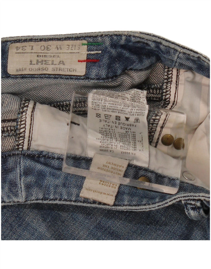 Diesel Damen Lhela Distressed Straight Jeans W30 L34 Blaue Baumwolle