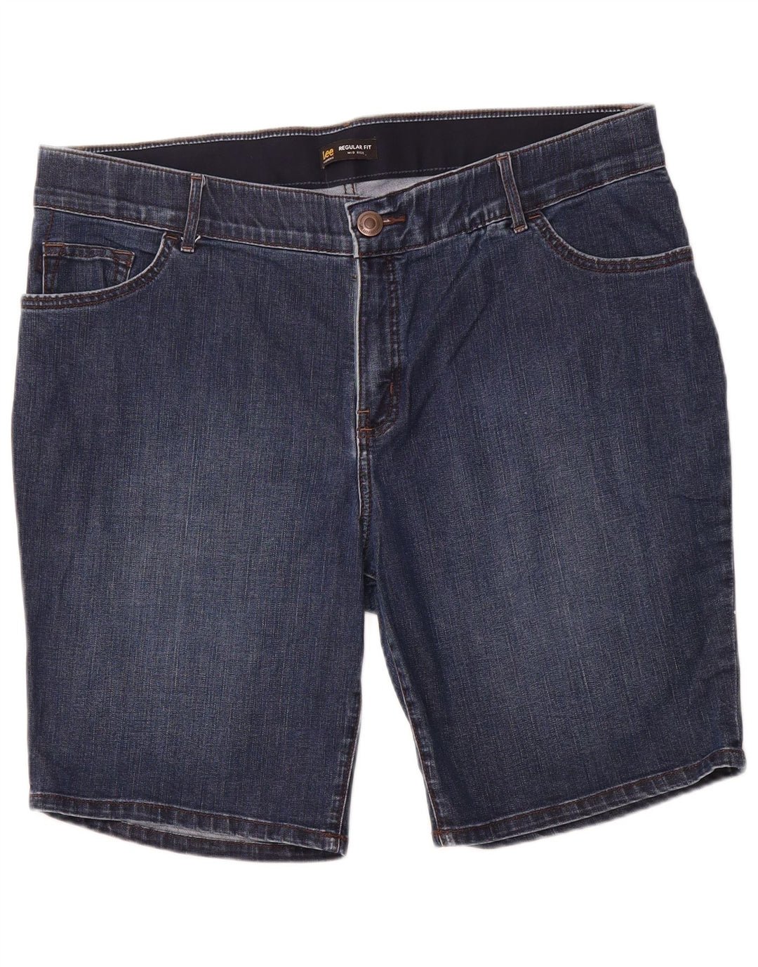 LEE Damen-Jeansshorts mit mittelhohem Bund und normaler Passform, US 20, 3XL, W40, blaue Baumwolle