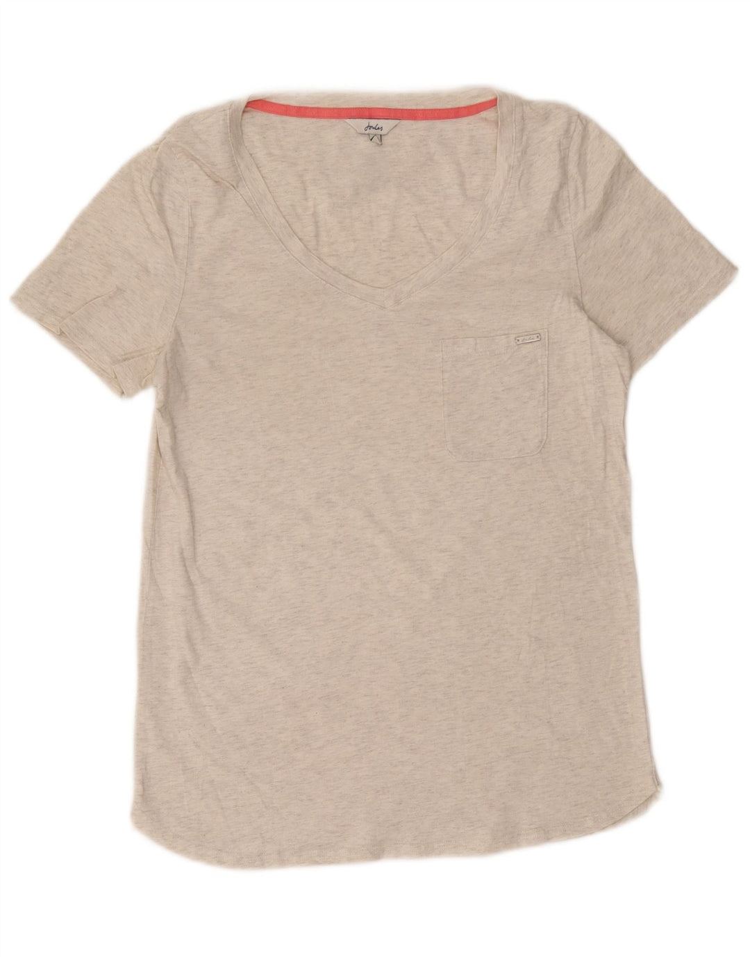 JOULES Damen T-Shirt Top UK 12 Medium Off White Meliert